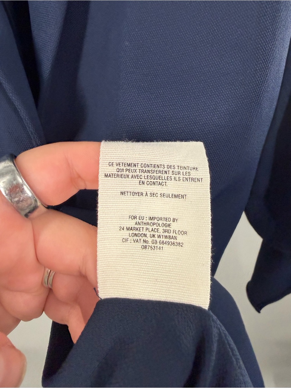 Anthropologie Cartonnier Navy Tie Sleeve Blazer - Picture 6 of 7